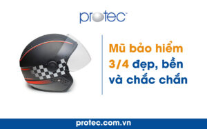 MŨ BẢO HIỂM 3/4 ĐẸP, BỀN VÀ CHẮC CHẮN