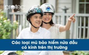 Các loại mũ bảo hiểm nửa đầu có kính trên thị trường